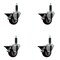 Service Caster 3'' Maroon Poly Swivel 1'' Expanding Stem Caster Set with Brake, 4PK SCC-EX20S314-PPUB-MRN-PLB-1-4 - alternate 1